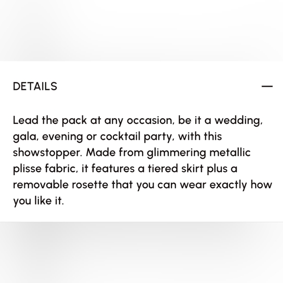 NY & Co🪩🏵️Metallic Plisse Tiered Rosette Dress - Picture 5 of 11